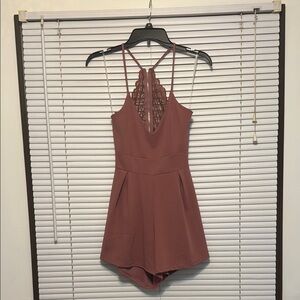 Windsor Mauve Lace Halter Jumpsuit